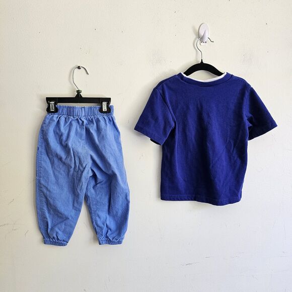 Vintage Baby Set 24M Blue Cotton Blend T-Shirt Hong Kong Made USA Pants EUC - Picture 8 of 8